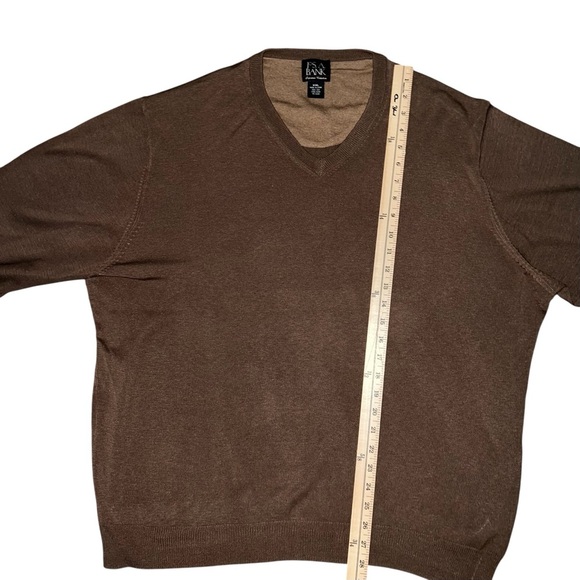 Men's Brown V-Neck Sweater 100% Silk XXL - Picture 6 of 6